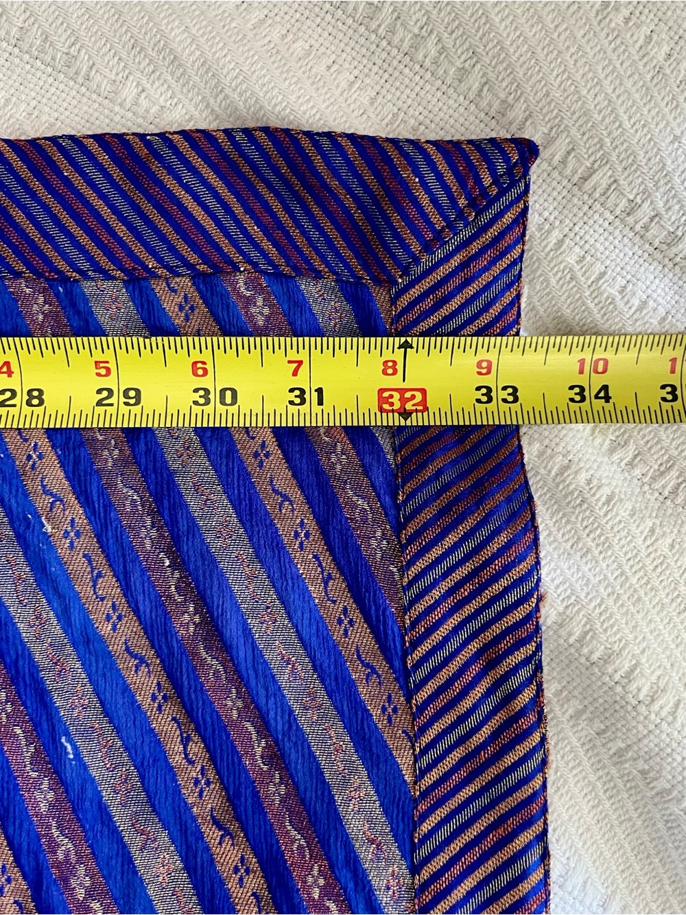 Striped Luxy Indigo & Gold & Bronze Textured Wrap Shawl Scarf Dupatta Chunni - Picture 3 of 11